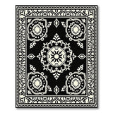 Elegant Black White Persian Area Rug