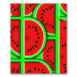 Retro Pixelated Watermelon Area Rug