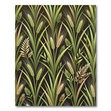 Golden Wheat Stalks on Green Area Rug