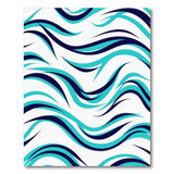 Teal Navy Abstract Wave Area Rug