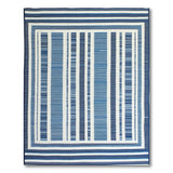 Blue and Teal Modern Blue Striped Area Rug
