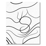 Black Swirl Lines Abstract Area Rug