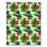 Vibrant Hibiscus Palm Paradise Area Rug