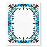 Intricate Blue Persian Floral Border Rug