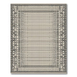 Beige and Neutral Geometric Modern Beige Geometric Border Area Rug