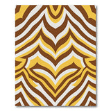 Yellow Brown Wavy Geometric Area Rug
