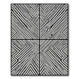 Black and White Black White Geometric Labyrinth Area Rug
