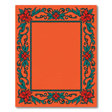 Vibrant Orange Poinsettia Border Rug
