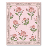 Ornate Blush Pink Roses Floral Area Rug