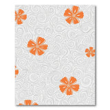 Vintage Orange Floral Grey Swirl Area Rug