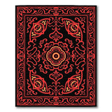 Red Red Black Traditional Persian Area Rug