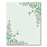 Teal Floral Vine Border Area Rug
