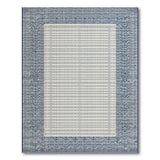 Navy Chevron Border Area Rug