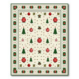 Festive Christmas Trees Red Ornaments Area Rug
