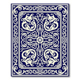 Navy Blue Traditional Persian Area Rug with Ivory Scrolls