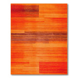 Geometric Modern Bold Orange Geometric Stripe Area Rug