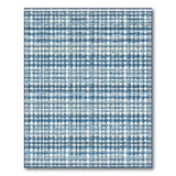 Indigo Blue Oval Grid Area Rug