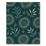 Teal Gold Sunflower Mandala Area Rug