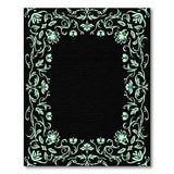 Ornate Mint Green Floral Border Area Rug