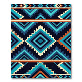 Teal Navy Geometric Southwestern Area Rug