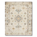 Distressed Beige Medallion Area Rug