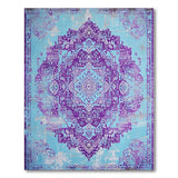 Distressed Teal Purple Mandala Area Rug