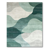 Teal Abstract Wave Abstract Area Area Rug