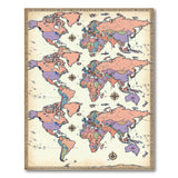 Distressed Vintage World Map Area Rug