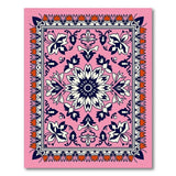 Pink Vibrant Pink Persian Floral Medallion Rug