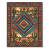ODIKA Southwestern Desert Teal Diamond Area Rug