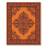 Burnt Orange Persian Floral Area Rug