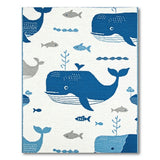 Playful Blue Whale Ocean Kids Area Rug