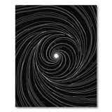 Black White Hypnotic Spiral Area Rug