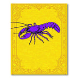 Purple Lobster Ornate Gold Frame Area Rug