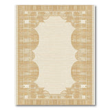 Ivory Area Rug with Ornate Gold Border