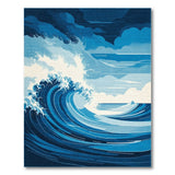 Majestic Crashing Waves Blue Area Rug
