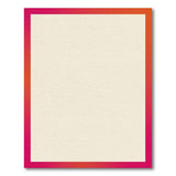 Beige Area Rug with Bold Pink-Orange Border