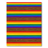 Rainbow Striped Wood Plank Washable Area Rug
