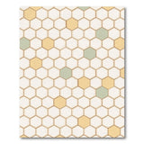 Yellow Teal Hexagon Honeycomb Area Rug