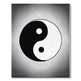 Geometric Modern Yin Yang Black White Geometric Area Rug