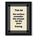 Distressed Framed Text Black White Area Rug