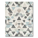 Geometric Modern Teal Grey Geometric Modern Area Rug