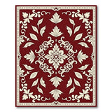 Elegant Red Ornate Floral Area Rug