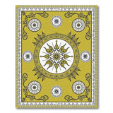 Traditional Persian Golden Sunburst Medallion Area Rug