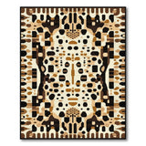Brown Tan Geometric Leopard Area Rug