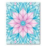 Pink Mandala Floral Area Rug in Teal Blue