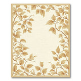 Elegant Tan Leaf Border Beige Area Rug