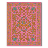 Vibrant Pink Ornate Floral Medallion Rug