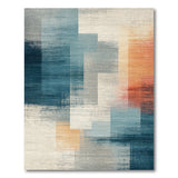 Geometric Modern Abstract Blue Teal Geometric Area Rug
