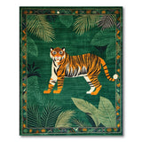 Jungle Tiger Green Area Rug
